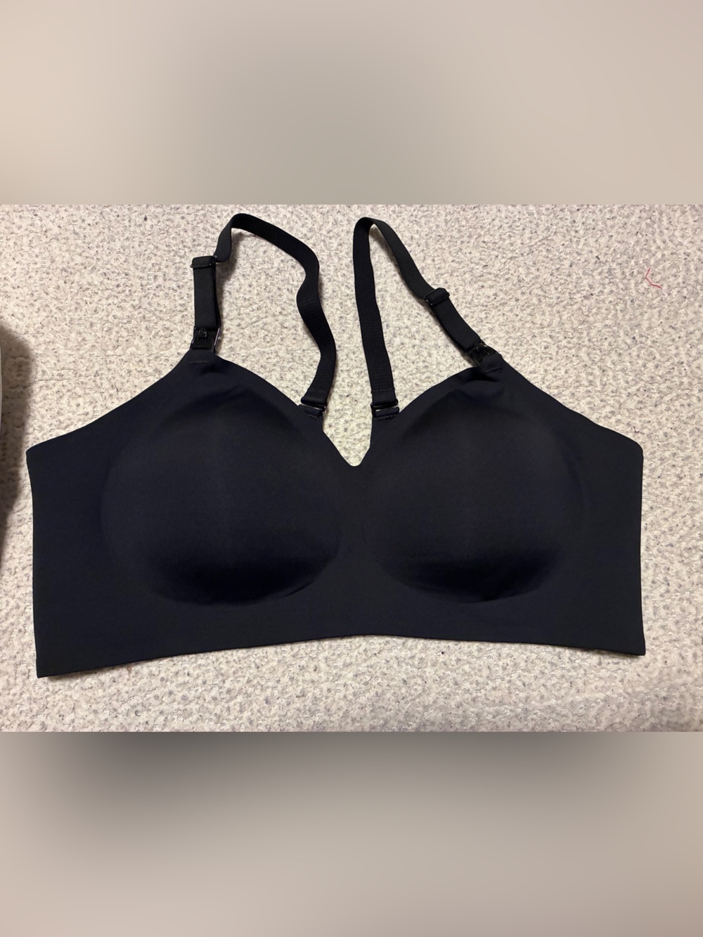 Wireless Molded Cup Black Nursing Bralette with Adjustable Straps, size 3XL